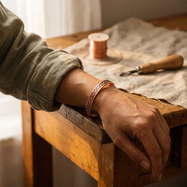 צמיד נחושת בעיצוב זרם
